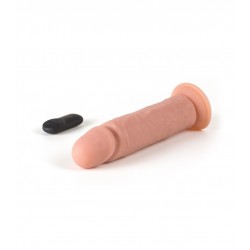 R2 Remote Controlled Realistic Silicone Vibrator with Suction Cup 21 cm - Flesh | Realistic Vibrators