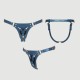 Leatherette Generous Double Ring Open Harness - Blue by Sexopolis