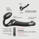 Medium Silicone Multi Orgasm Clitoral Sucking Bendable Strapless Strap On - Black by Sexopolis