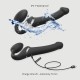 Medium Silicone Multi Orgasm Clitoral Sucking Bendable Strapless Strap On - Black by Sexopolis