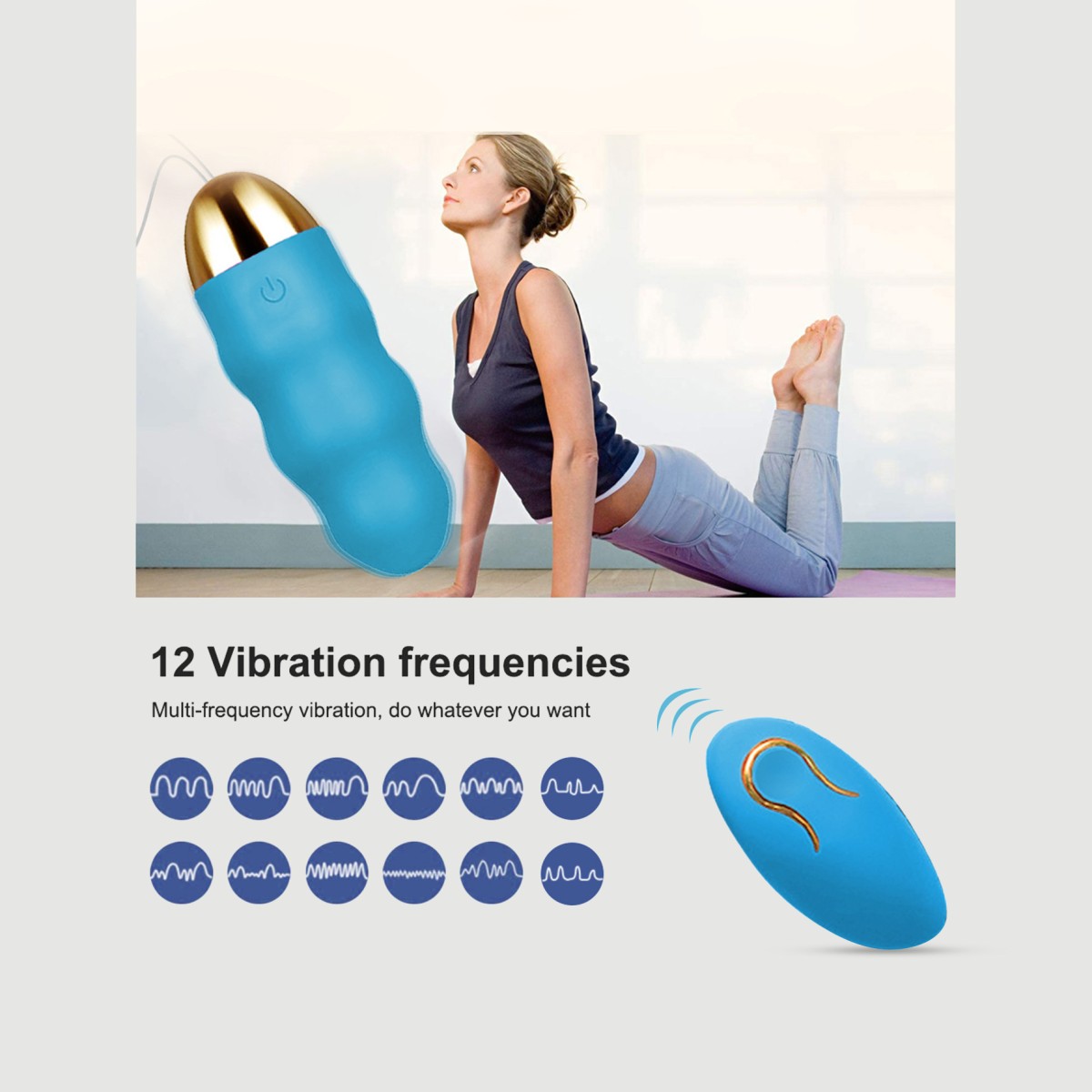 Ασύρματος Δονητής Σιλικόνης με Ραβδώσεις Baloo Ribbed Silicone Remote Controlled Vibrator - Γαλάζιο by Sexopolis