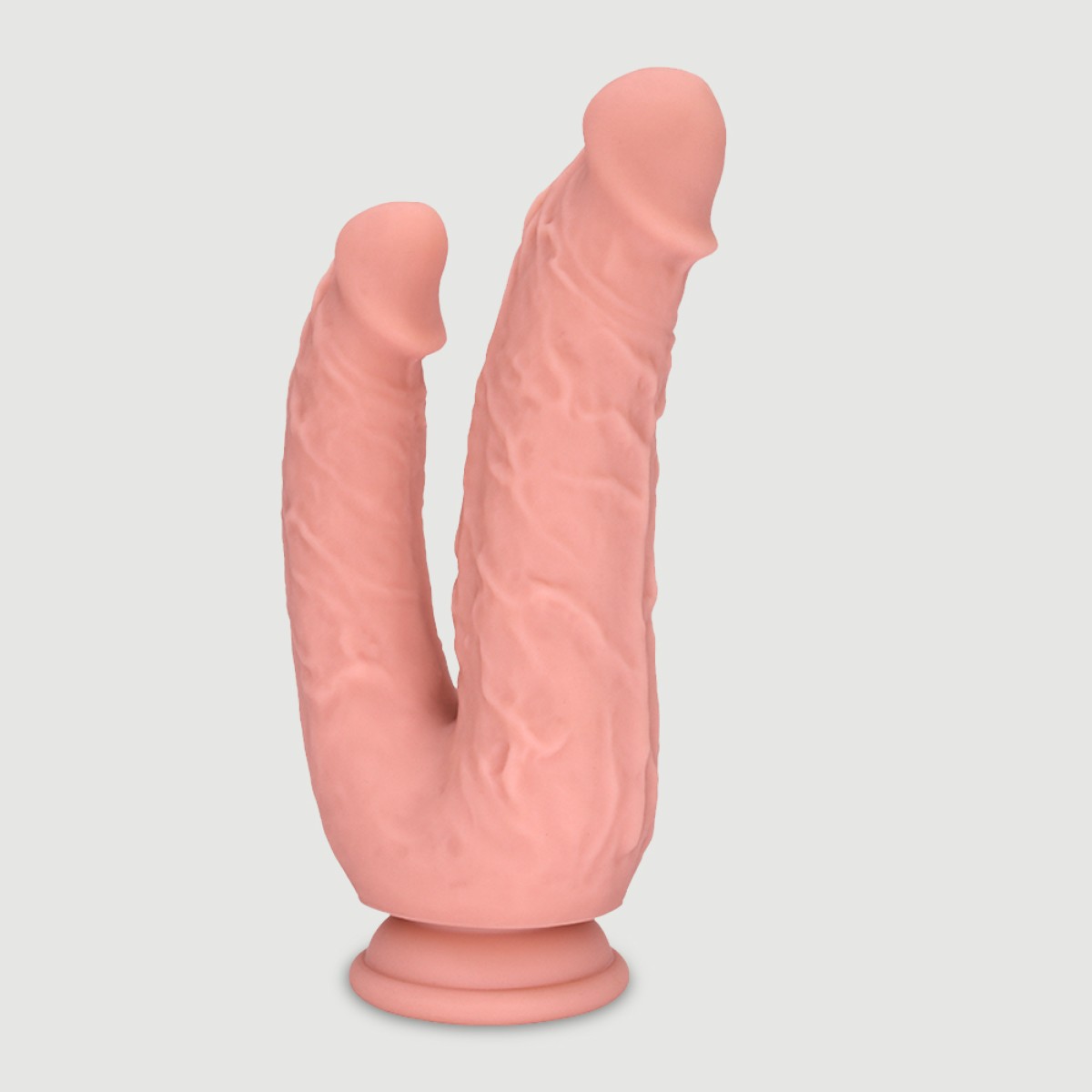 Exton 20,5 cm Double Realistic Silicone Dildo with Suction Cup - Flesh by Sexopolis