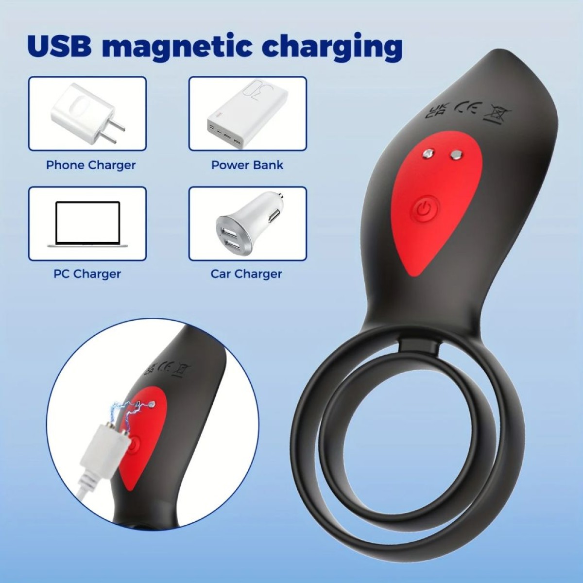 Alpha Remote Controlled Silicone Vibrating Double Cock Ring - Black by Sexopolis