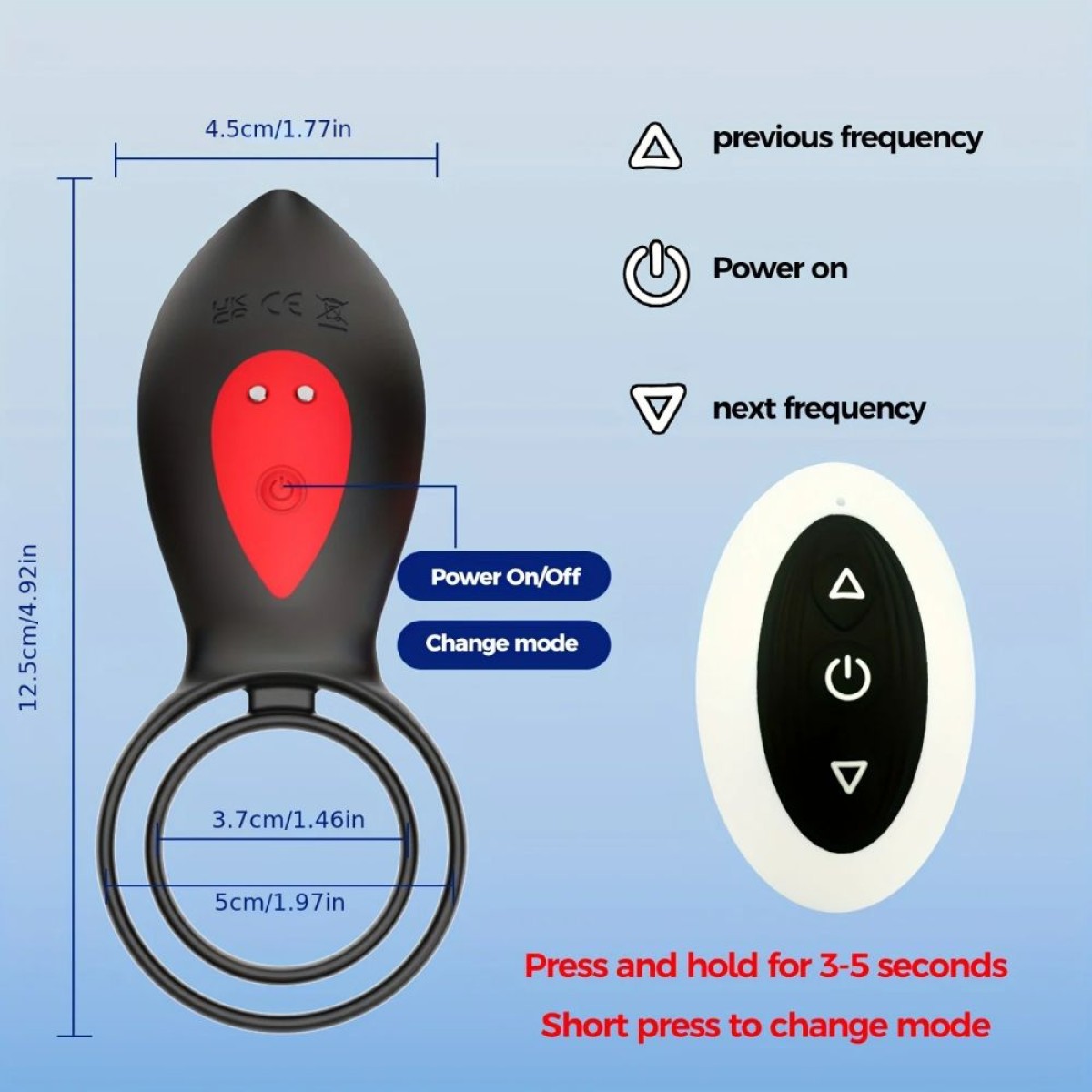 Alpha Remote Controlled Silicone Vibrating Double Cock Ring - Black by Sexopolis