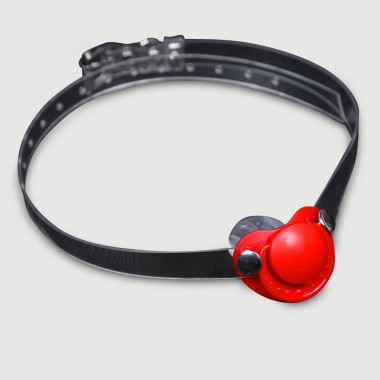 Φίμωτρο Σε Στυλ Πιπίλας Με Δερμάτινο Ιμάντα & Μεταλλική Αγκράφα Pacifier Style Gag With Leather Strap & Metal Buckle – Κόκκινο