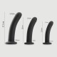 Κυρτό Λείο Dildo Σιλικόνης με Βεντούζα Beginners Basic Large Smooth Silicone Dildo with Suction Cup - Μαύρο by Sexopolis