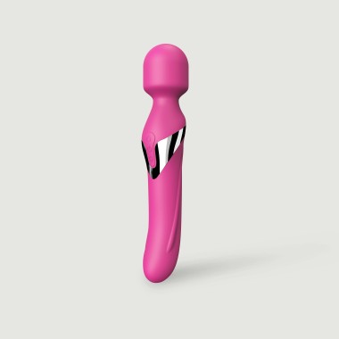 Dual Orgasms Massage Wand Rotating Stimulator 2 in 1 - Pink Dual Orgasms Massage Wand Rotating Stimulator 2 in 1 - Pink