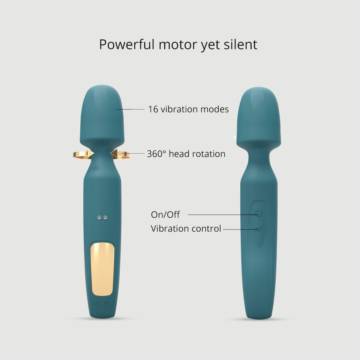 R-Evolution Premium Silicone 3 in 1 Massage Vibrating Wand - Green by Sexopolis