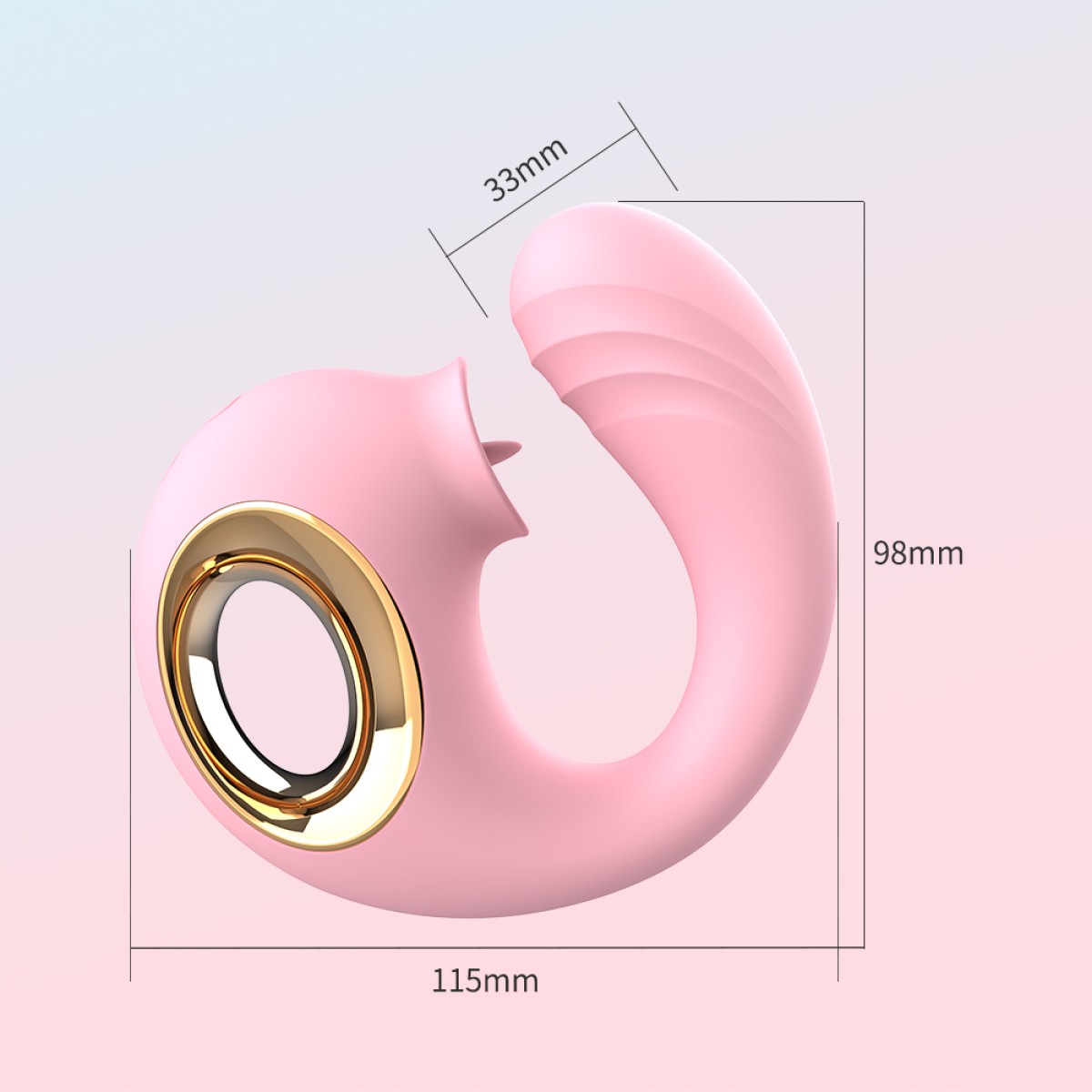 G Tongue Silicone G-Spot Vibrator with Clitoral Stimulating Tongue - Green by Sexopolis