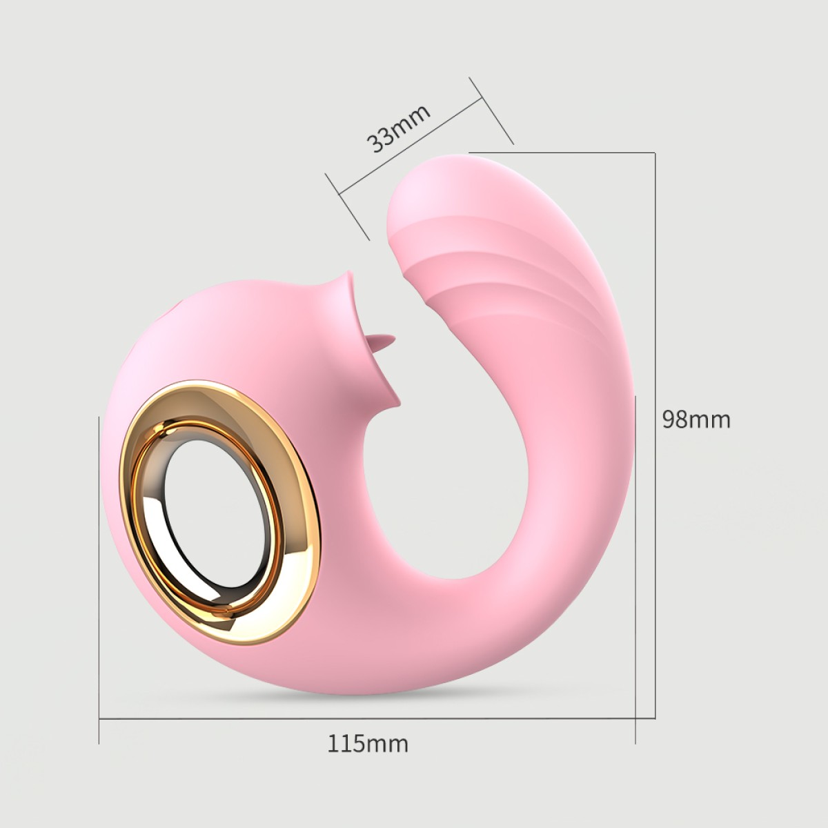 G Tongue Silicone G-Spot Vibrator with Clitoral Stimulating Tongue - Pink by Sexopolis