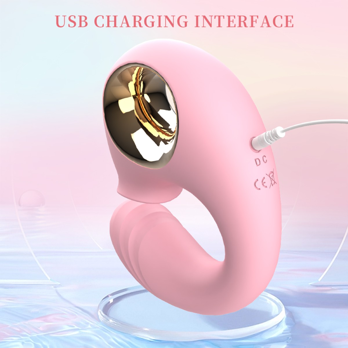 G Tongue Silicone G-Spot Vibrator with Clitoral Stimulating Tongue - Pink by Sexopolis