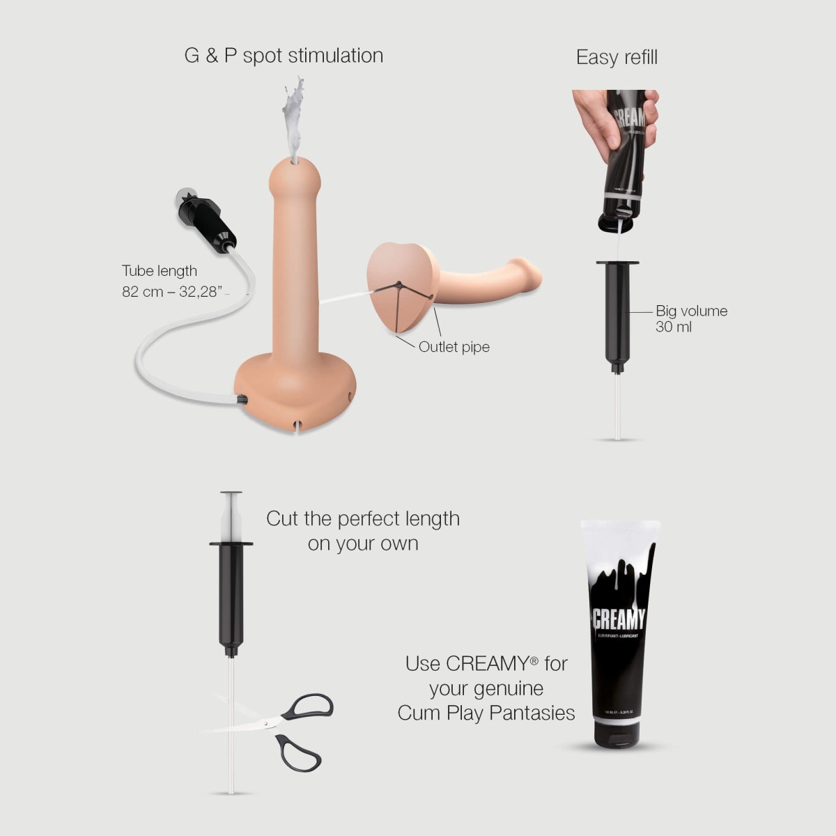 Semi Realistic Squirting Cum Silicone Dildo Large - Flesh by Sexopolis