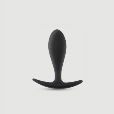 Anal Beginner's Droplet Medium Silicone Butt Plug - Black