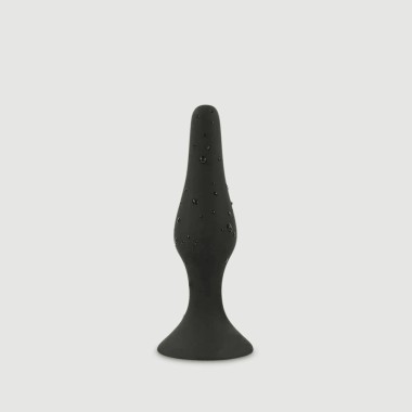 Anal Beginner's Basic Silicone Large Butt Plug with Suction Cup - Black