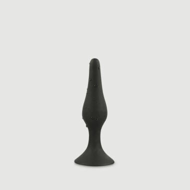 Πρωκτική Σφήνα Σιλικόνης με Βεντούζα Anal Beginner's Basic Silicone Medium Butt Plug with Suction Cup - Μαύρη
