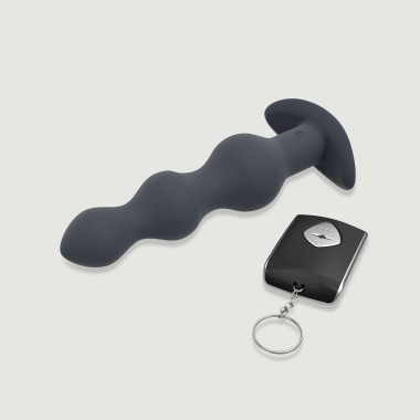 Medium Deep Secret Remote Controlled Vibrating Silicone Anal Beads - Black