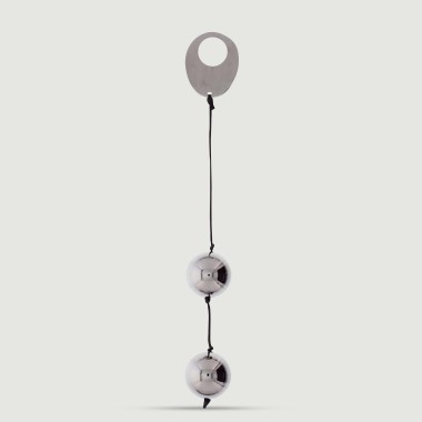 Μεταλλικές Μπάλες με Σχοινί & Λαβή Domino Metallic Balls - Ασημί