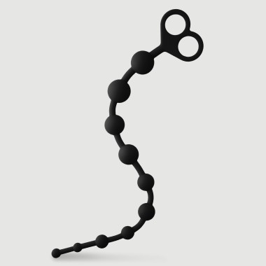 Anal Beginner's Slim Long Anal Beads - Black