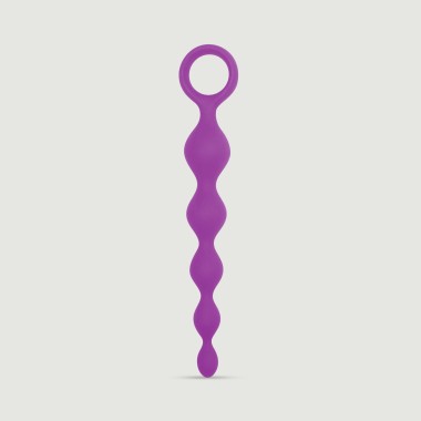 Anal Intruder 17,5 cm Silicone Anal Beads with Handle - Purple