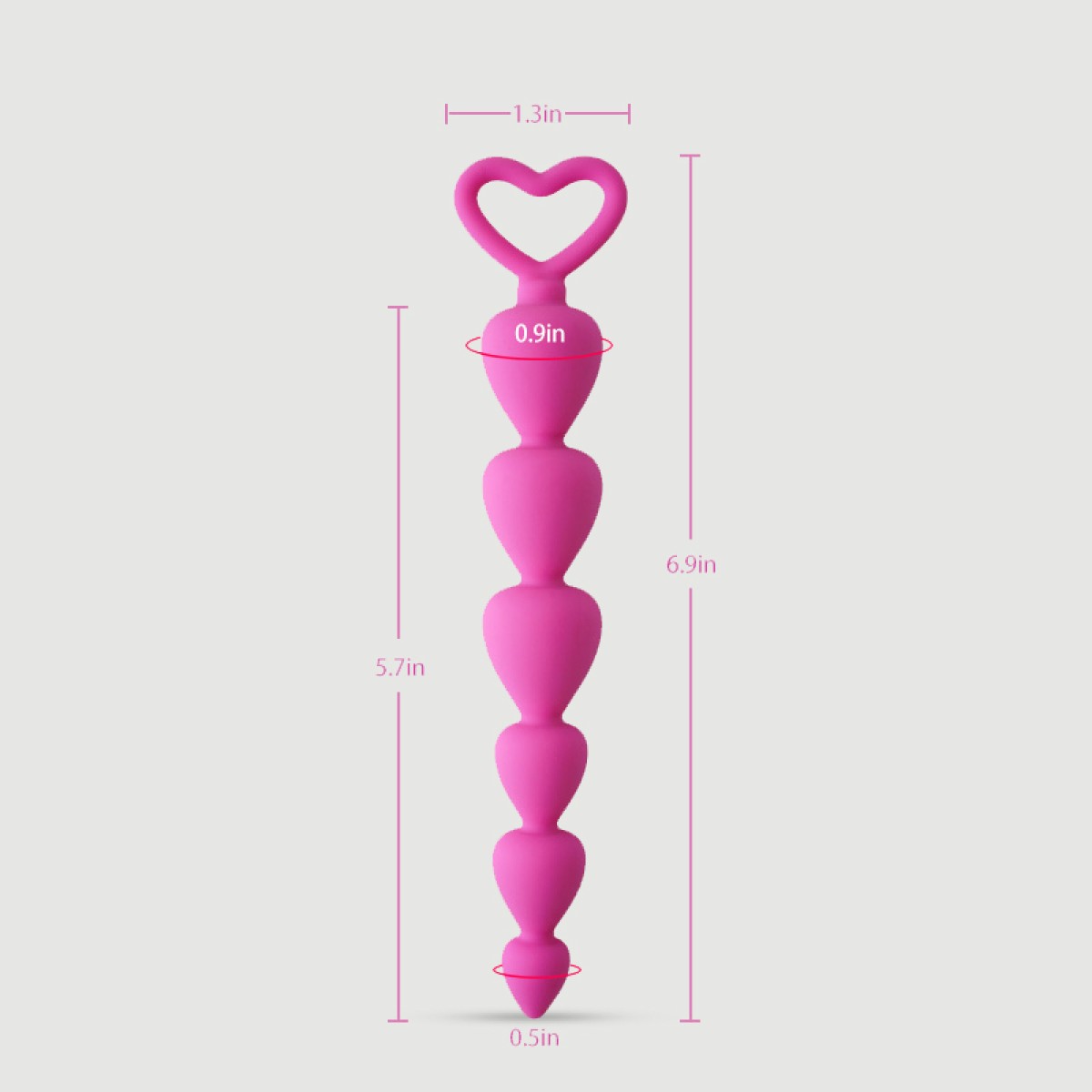Anal Intruder Big Heart Shaped Silicone Anal Beads - Purple by Sexopolis
