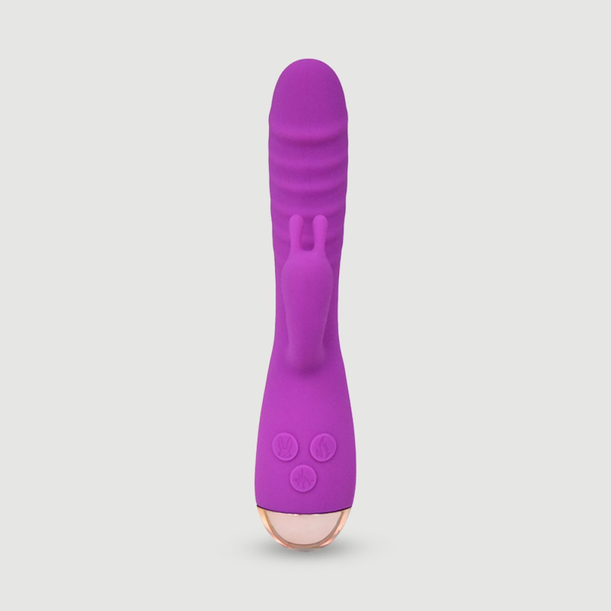 Lumus Curved Rabbit Silicone Vibrator - Purple by Sexopolis