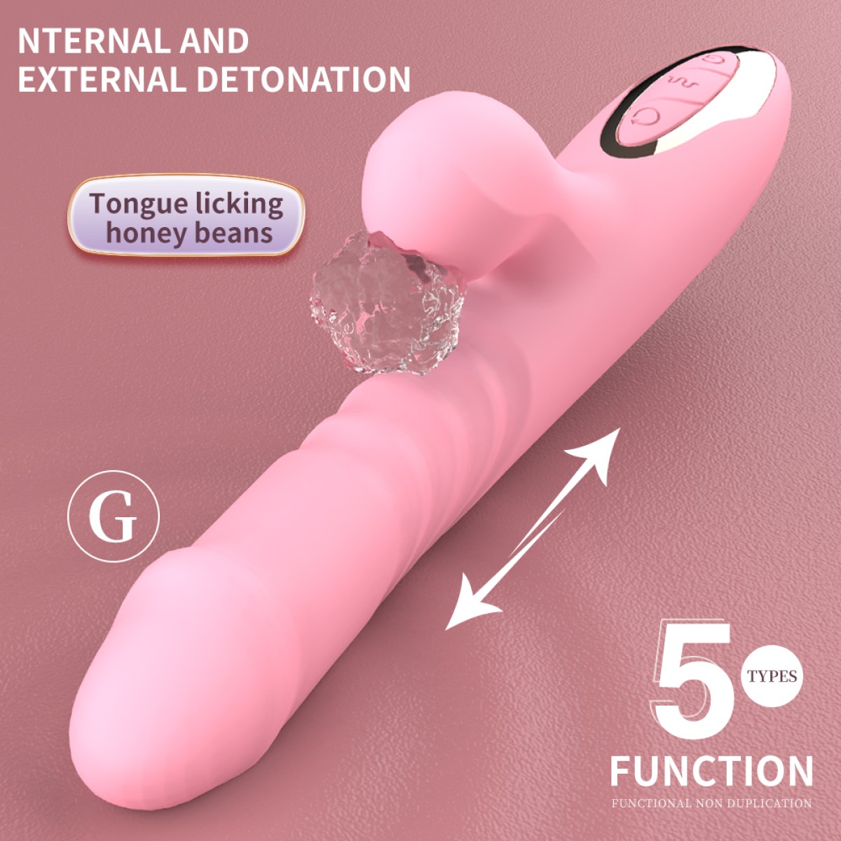 Lusty Premium Thrusting Silicone Rabbit Vibrator with Clitoral Suction - Red by Sexopolis Lusty Premium Thrusting Silicone Rabbit Vibrator with Clitoral Suction - Red by Sexopolis