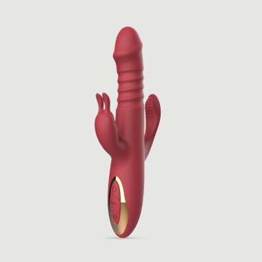 Triple Trouble Thrusting Triple Silicone Rabbit Vibrator With Anal Stimulation - Red Triple Trouble Thrusting Triple Silicone Rabbit Vibrator With Anal Stimulation - Red