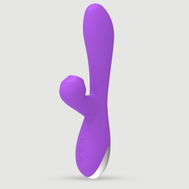 Numo Silicone Rabbit Swinging Vibrator with Clitoral Suction - Purple