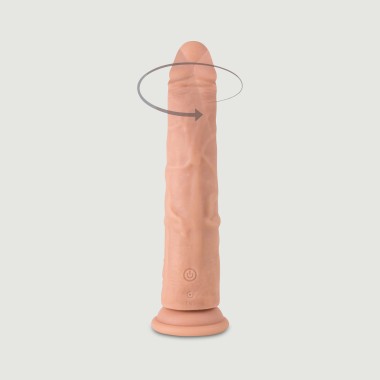 R8 Rotating & Vibrating Realistic Silicone Dildo with Suction Cup 21 cm - Flesh