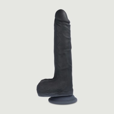R14 Thrusting Realistic Remote Controlled Silicone Vibrator with Suction Cup & Balls - Black