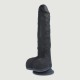 R14 Thrusting Realistic Remote Controlled Silicone Vibrator with Suction Cup & Balls - Black by Sexopolis