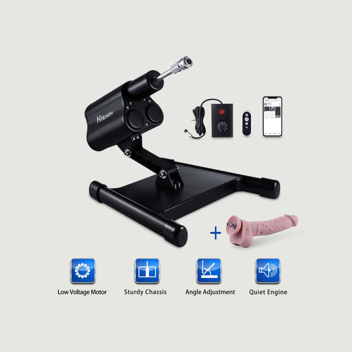 Ασύρματο & App Based Sex Machine Hismith Cannon Series with Remote Controller & Ρεαλιστικό Ομοίωμα Σιλικόνης by Sexopolis