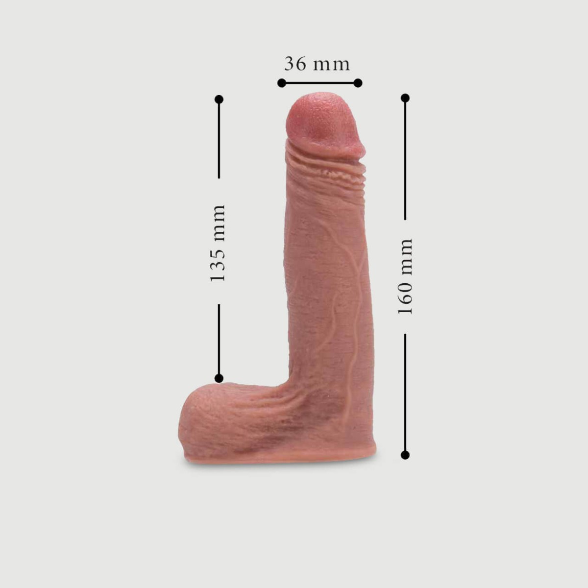 16 cm Realistic Silicone Dildo For Sexopolis Sex Machines - Flesh by Sexopolis