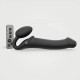 3 Motor Remote Controlled Large Vibrating Silicone Strapless Strap On - Black by Sexopolis