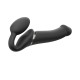 3 Motor Remote Controlled Large Vibrating Silicone Strapless Strap On - Black by Sexopolis