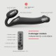3 Motor Remote Controlled Large Vibrating Silicone Strapless Strap On - Black by Sexopolis