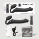 3 Motor Remote Controlled Large Vibrating Silicone Strapless Strap On - Black by Sexopolis