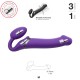 3 Motor Remote Controlled Medium Vibrating Silicone Strapless Strap On - Purple by Sexopolis