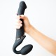 3 Motor Remote Controlled Medium Vibrating Silicone Strapless Strap On - Purple by Sexopolis