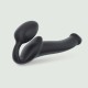 Bendable Medium Semi Realistic Silicone Strapless Strap On - Black by Sexopolis