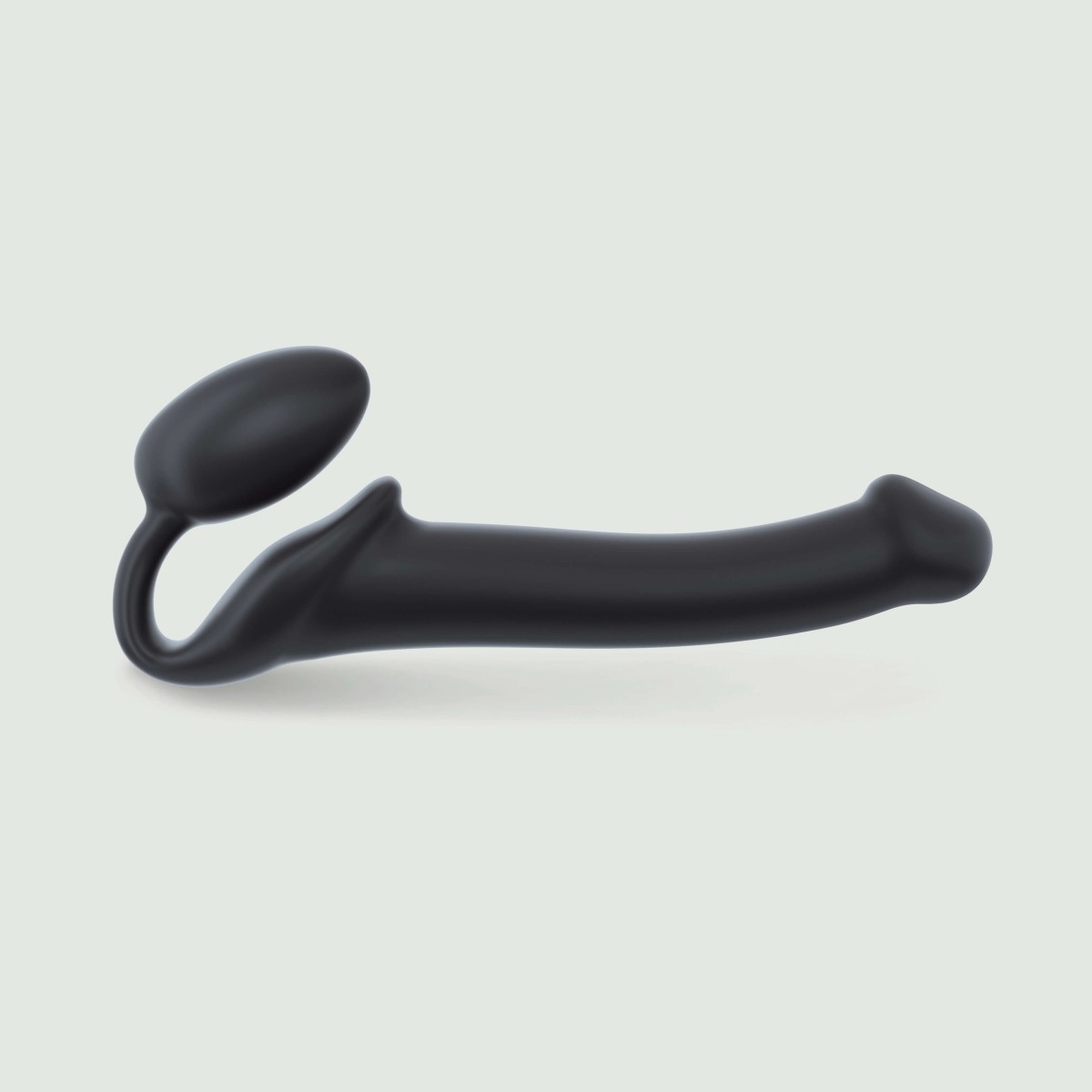 Bendable Medium Semi Realistic Silicone Strapless Strap On - Black by Sexopolis