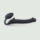 Bendable Medium Semi Realistic Silicone Strapless Strap On - Black by Sexopolis