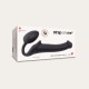 Bendable Medium Semi Realistic Silicone Strapless Strap On - Black by Sexopolis