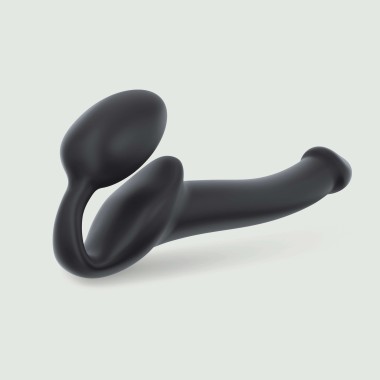 Bendable Small Semi Realistic Silicone Strapless Strap On - Black
