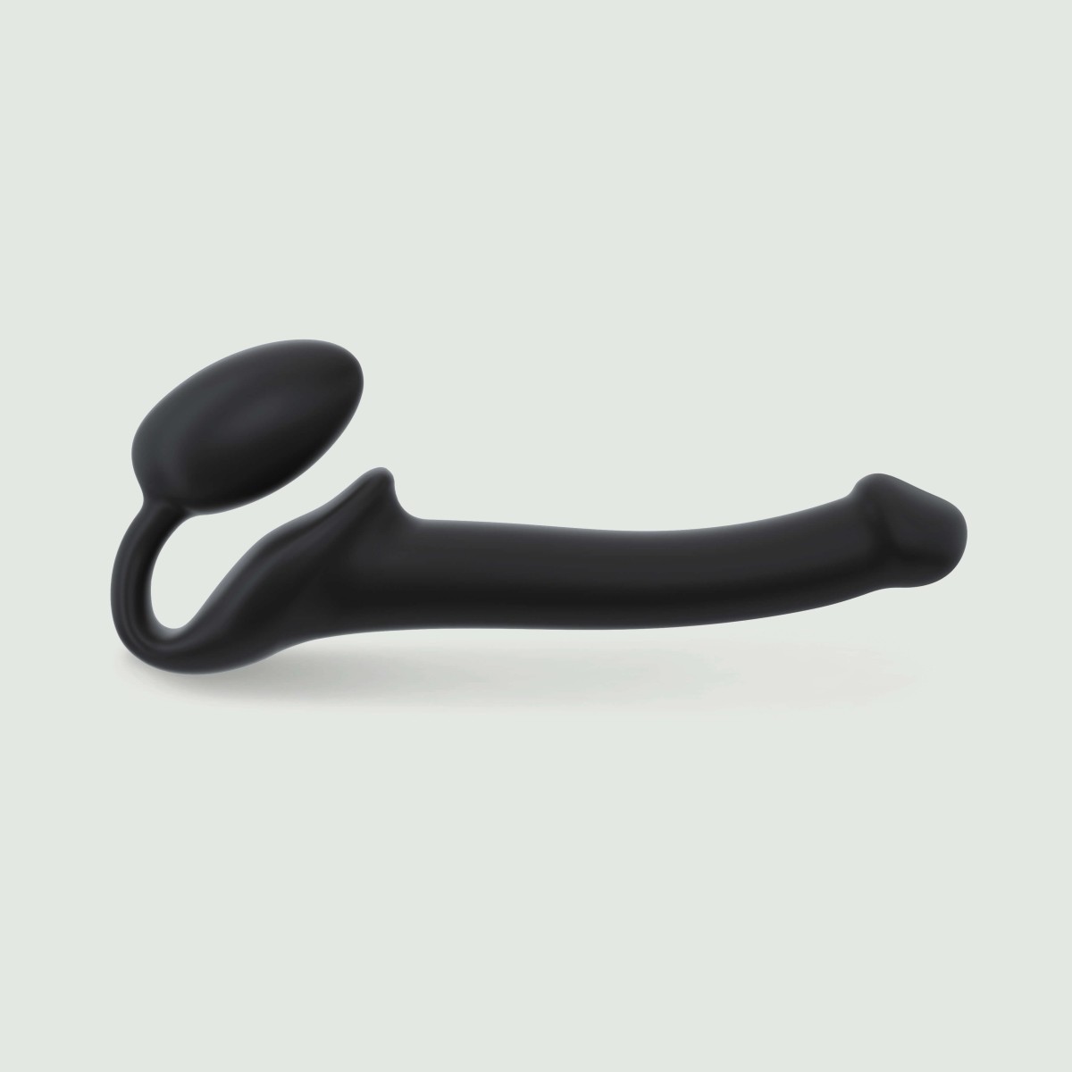 Bendable Small Semi Realistic Silicone Strapless Strap On - Black by Sexopolis