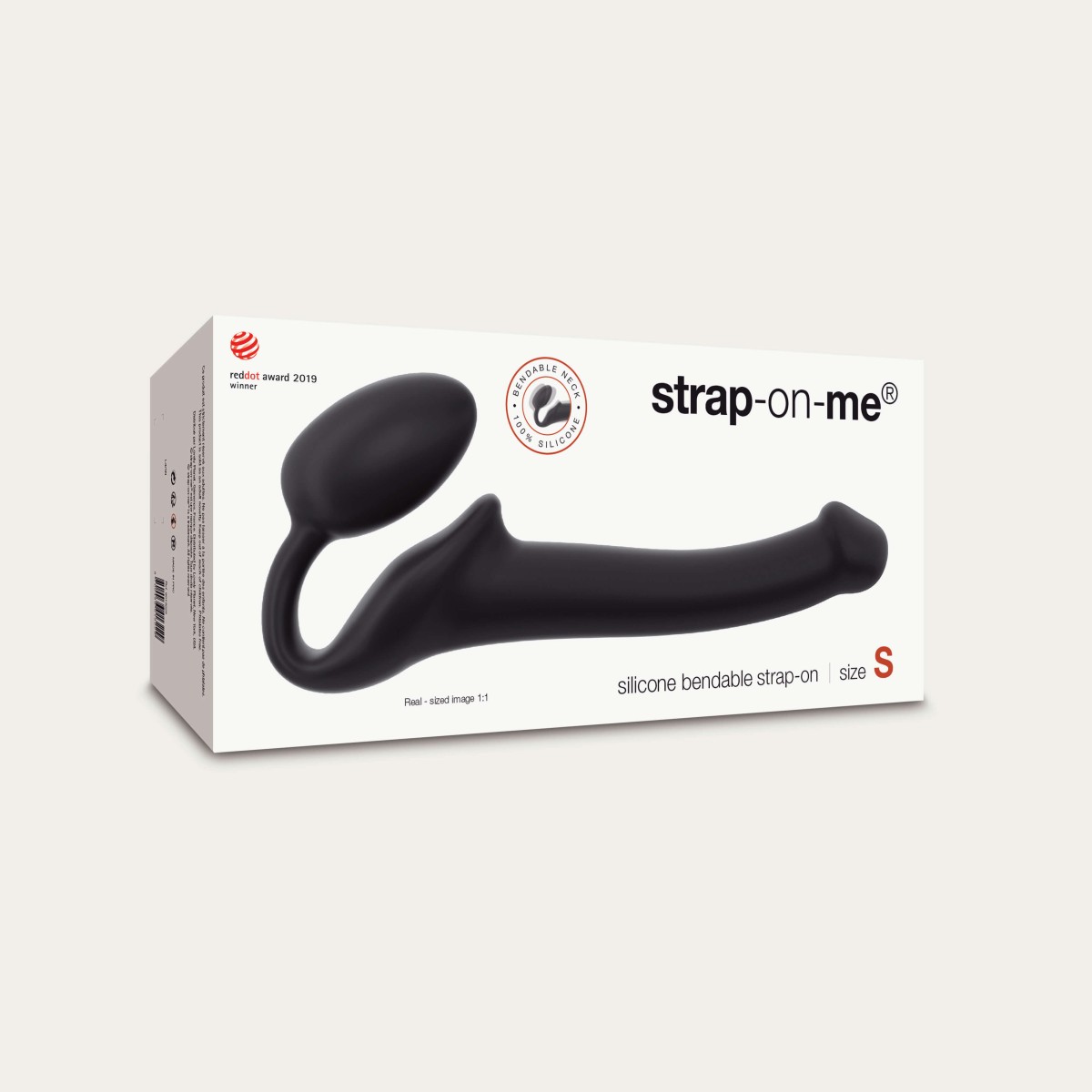 Bendable Small Semi Realistic Silicone Strapless Strap On - Black by Sexopolis