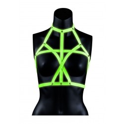 Σουτιέν Harness Glow In the Dark Bra Harness - Πράσινο/Μαύρο | Ανδρικά Harness - Κορμάκια