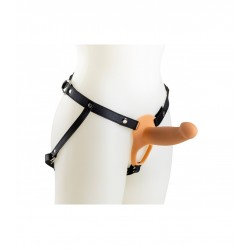 H2 Hollow Large Silicone Strap On with Harness - Flesh | Male Strap Ons