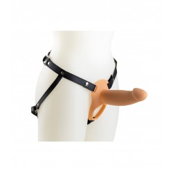 H3 Hollow Vibrating Small Silicone Strap On with Harness - Flesh | Male Strap Ons