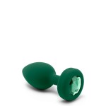 Ασύρματη Πρωκτική Σφήνα με Δόνηση & Κόσμημα B-Vibe Vibrating Silicone Jewel Butt Plug Medium/Large - Πράσινη | Ασύρματοι Δονητές